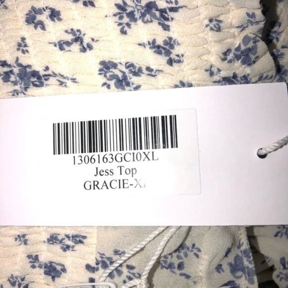 Reformation Jess Smocked Cropped Floral Top XL - Picture 5 of 9